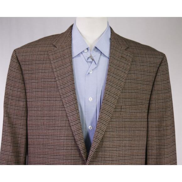 Ralph Lauren Black Label Mens Brown Black Check Sportcoat Blazer 46L - Picture 3 of 8